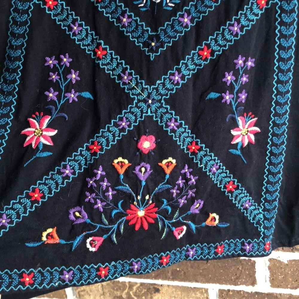 Johnny Was embroidered shirt dress blouse tunic - Picture 3 of 5